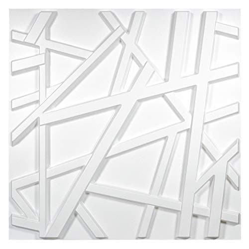 Art3d, Panneau Mural 3D en PVC Blanc Mat, Design Géométrique Croisé, Idéal pour Décor Intérieur, 12 Pièces 3m²