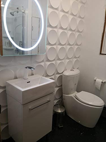 Art3d 12 Plaques 3 m² Panneaux Muraux 3D PVC Blanc Recyclable, Motif Surface de Lune, Beauté Intemporelle pour Salon et
