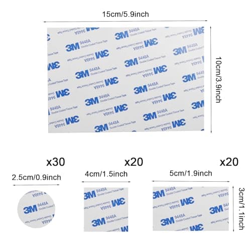 JJZGPP Puissant Adhesif Double Face Mousse Noir pour la Maison et Bureau Carrez et Rouges