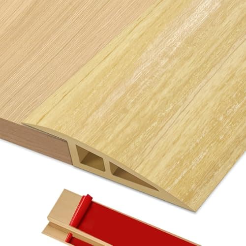 Boyifeijie Barre de Seuil Rattrapage Multiniveau Chêne Blanc 1M x 5cm Adhésif PVC Hauteur du Seuil 5mm ~ 10mm Porte Ratt — Chêne Clair