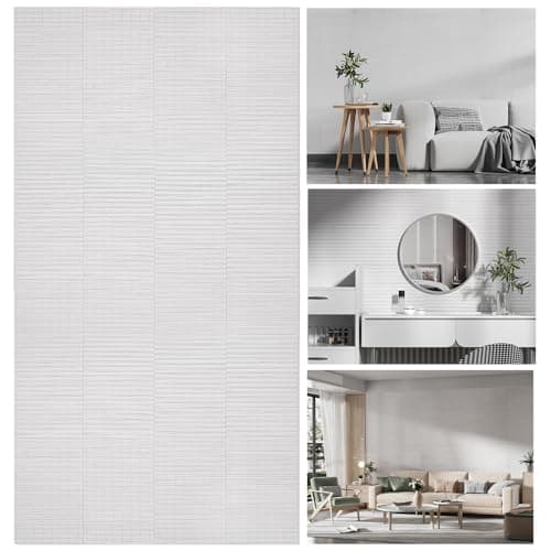 SINGULARWOOD Lot de 4 panneaux muraux en bambou pour décoration d'intérieur et traitement de plafond, revêtement mural W — Blanc Pur