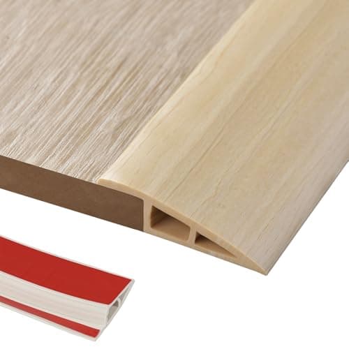 Rampe de Seuil Adhésive PVC, Noir, 2MMième Pente, Deux Côtés Adhésifs — Grain de Bois Naturel