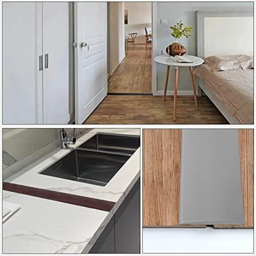 Plancher Stratifié - Seuil de Porte Adhésif PVC 2m x 5cm Noir Économies d'Espace Salon Cuisine