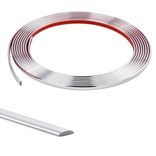 5M Moulure Décorative Autoadhésive Noir pour Mur et Plafond | Bande Décoration Murale PVC | Mittige Utilisation | Style — Argent