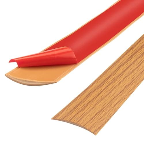 Bande de seuil en PVC pour stratifié - adaptation parfaite pour toute famille - protection parfaite pour les portes de s — 1m-5cm-grain de Bois Jaune