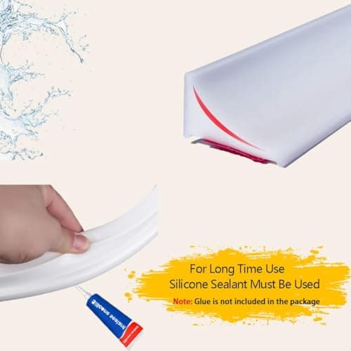 Bandes d'étanchéité silicone Gris pour seuil de douche (deux côtés adhésifs) Barrière d'eau efficace pour bordure de bai