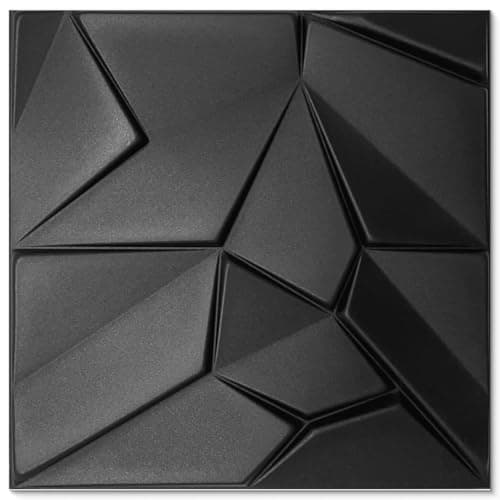 Panneaux muraux 3D mercure noir 6 m² (24 pièces) pour décoration murale - Revêtement mural en polystyrène — ‎merkur Black