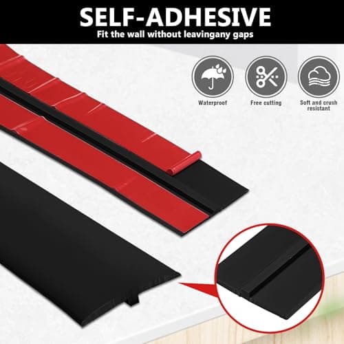 PVC Profilé en T Barre de Seuil Autocollant 5cm x 200cm pour Transition de Sol et Porte Fenêtres Sécurité Élégant