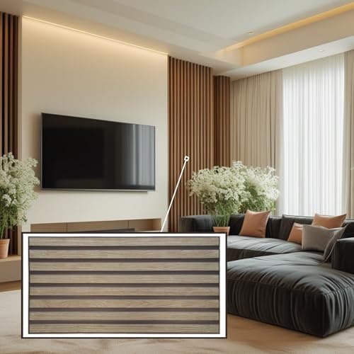 Panneaux muraux 3D en PVC pour revêtement mural bois - Décoration murale intérieure - Aspect chêne (lattes) - 50 x 97 cm