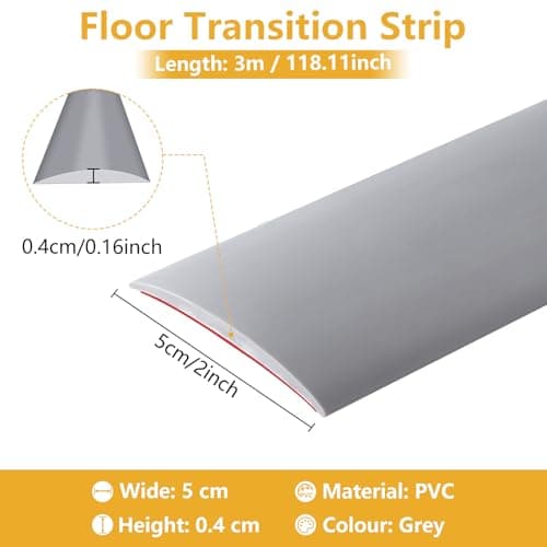 Gucass Bande de transition imperméable et autocollante, 3 m x 5 cm pour moquette, carrelage, bois, stratifié