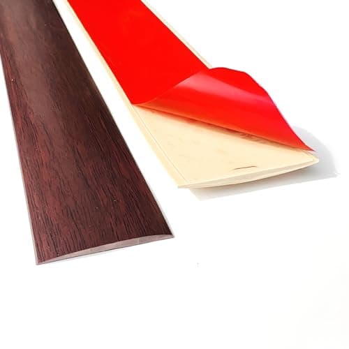 Générique Bande de Transition Autocollante en PVC Blanc 4 cm pour Carrelage Bois Stratifié Seuil de Porte — Chêne Rouge