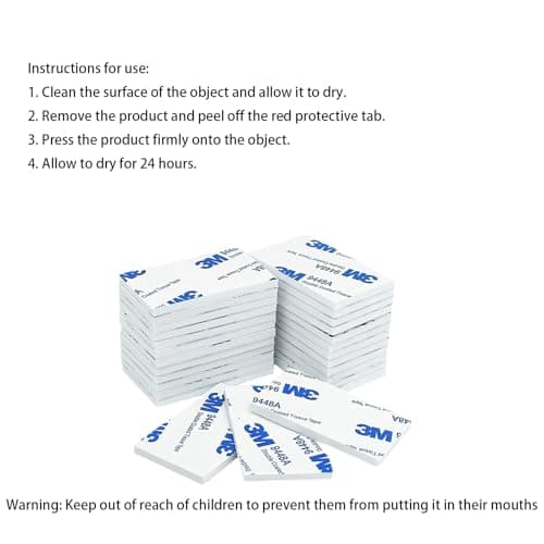 20 Pièces Scotch Double Face Extra Fort Étanche pour Intérieur et Extérieur - Adhésif Mousse PE Étanche (30 mm x 50 mm)