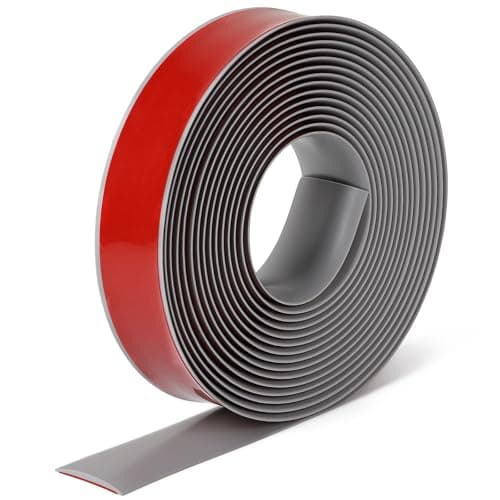 EFUTURETIME Barre de Seuil Adhésive Noire pour Portes et Fenêtres, Largeur 4CM, Hauteur 3,5MM, Sol en PVC, Convient pour — Gris-6m