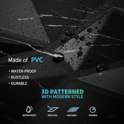 Art3d - panneaux muraux décoratifs 3D en forme de diamant pour décoration de maison et de bureau, marbre noir, 30,5 x 30