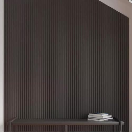 Panneaux acoustiques en chêne clair Sonoma | Hauteur 278 cm | Largeur 60 cm | Épaisseur 9 mm | Roulés — Noir