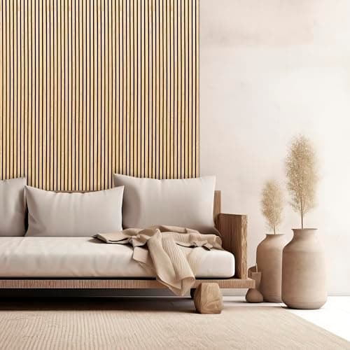 Kaiser Plastic Panneaux Acoustiques 3D en Bois Moderne, 120 x 60 cm, Isolation Murale Efficace avec Design 3D et Surface