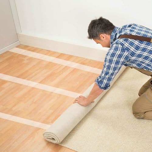 Ruban Adhésif Double Face Tapis, Haute Adhérence pour La Pose de Moquette et Revêtement de Sol, Sans Résidus, 20m x 50mm