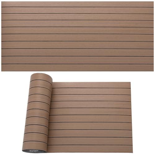 Panneaux muraux 3D autocollants pour décoration intérieure - Gris clair - 40 cm x 300 cm - Acoustiques - Imperméables - — Marron avec Lignes