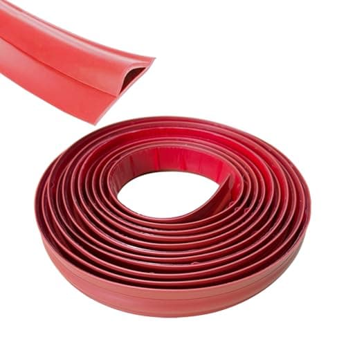 Bande de transition autocollante PVC gris 5m pour moquette et plancher bois - Étanchéité porte - Sécurité et esthétique — Marron Rougeâtre, 10 M