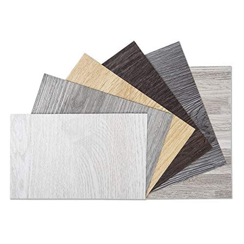Art3d - Lot de 36 carrelage de sol en vinyle auto-adhésif pour surface rigide, Blanc délavé, 5 m² — Échantillons