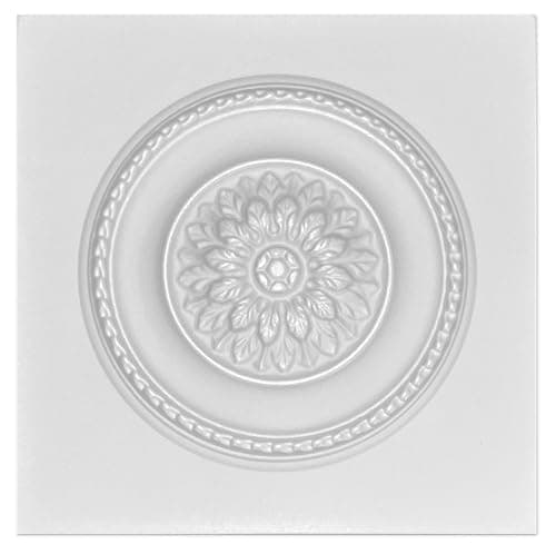 Panneaux 3D polystyrène vintage 50x50cm - 32 pièces | Décoration intérieure murale et plafond 3 mm — Weiß 0836