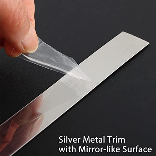 Trimold Moulure murale en acier inoxydable flexible - Bordure autocollante pour plafond et cadre de miroir - Fini simila