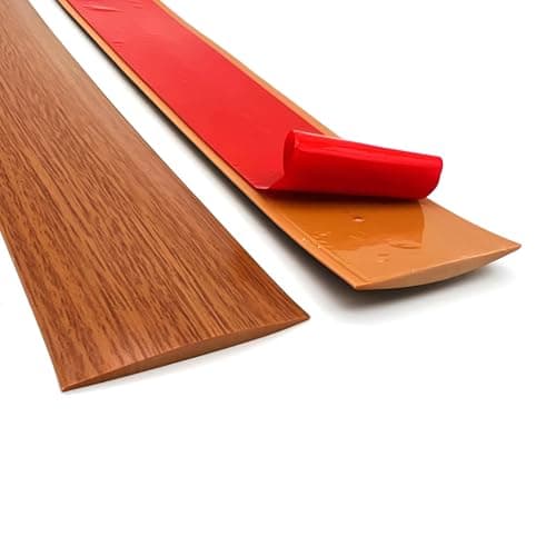 Générique Bande de Transition Autocollante en PVC Blanc 4 cm pour Carrelage Bois Stratifié Seuil de Porte — Teck