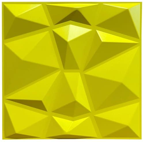 Deco 3D Mur & Plafond Salle de Jeux, Panneaux Mural & Plafond 3D 30cm x 30cm, Revêtement Mural PVC, design Salle de Jeux — D094 Jaune