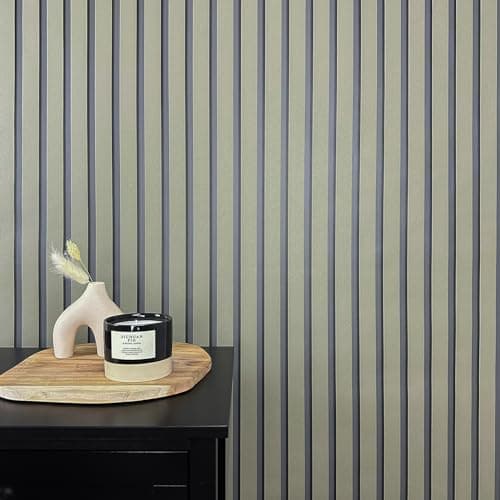 Papier peint bois marron modernes, acoustiques 3D, panneaux en bois scandinaves, naturels, fabriqués en Allemagne, 10,05 — Panneaux Vert Olive