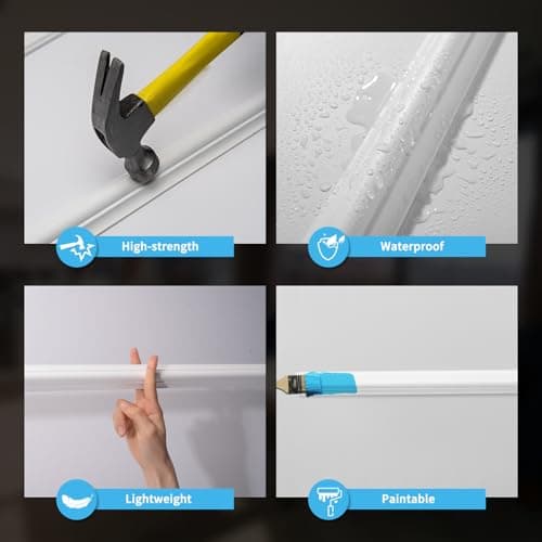 Art3d lot de 6 moulures murales prédécoupées - parfait pour la décoration murale intérieure - facile à installer avec de