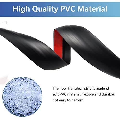 Rampe de Seuil Adhésive PVC, Noir, 2MMième Pente, Deux Côtés Adhésifs