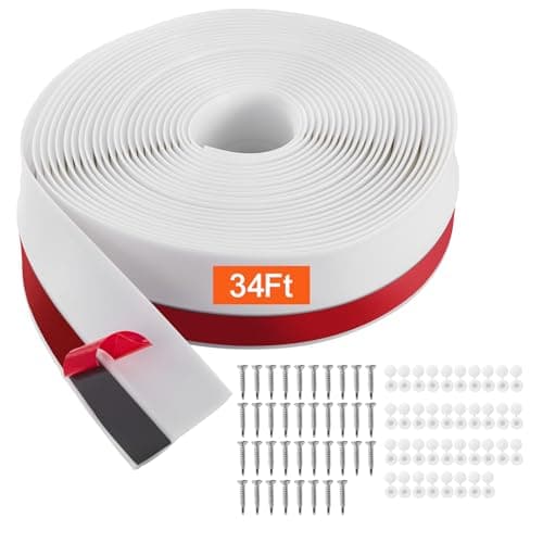 VEVOR Joint de porte de garage universel, résistant aux intempéries, pour bas de porte de garage, 3,6 m, noir, éclaircie — Blanc