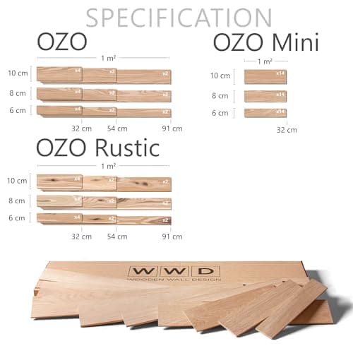 Panneau mural en chêne 3D - Modèle OZO Rustic - Revêtement structuré (1 m2)  
Panneau mural en chêne 3D pour décoration