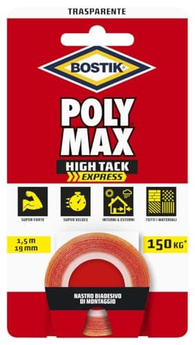 Ruban adhésif Bostik Poly Max forte ténacité et rapidité d'adhésion
| Ruban adhésif double face Bostik Poly Max pour tr