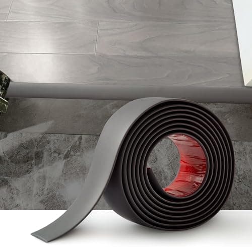 Bande de seuil auto-adhésive PVC 4cm grain de chêne beige pour sols en bois et espaces entre carreaux — Gris Foncé