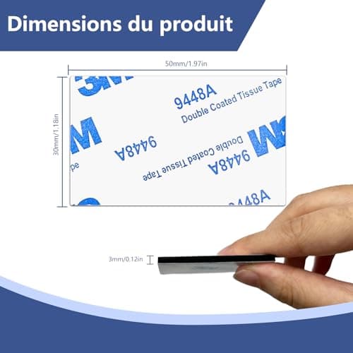 Kinoco Puissant Adhésif Double Face Autocollants - Maison, Décoration & DIY - Forte Adhésion (5 cm x 3 cm x 3 mm)