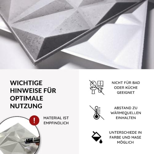 Panneaux muraux 3D mercure noir 6 m² (24 pièces) pour décoration murale - Revêtement mural en polystyrène