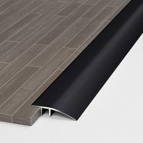 Rampe de Seuil en Aluminium pour Accessibilité, Barre de Transitoire avec Pente 6-12mm (0,9m × 4,3cm), Rattrapage de Mar — Noir