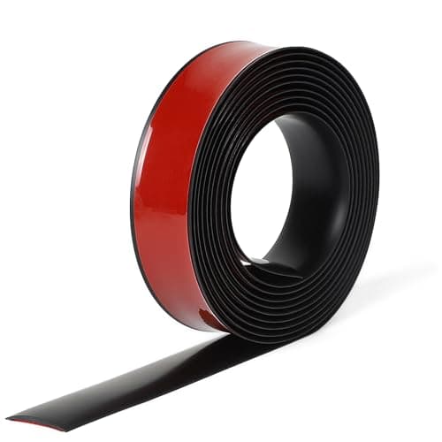 EFUTURETIME Barre de Seuil Adhésive Noire pour Portes et Fenêtres, Largeur 4CM, Hauteur 3,5MM, Sol en PVC, Convient pour