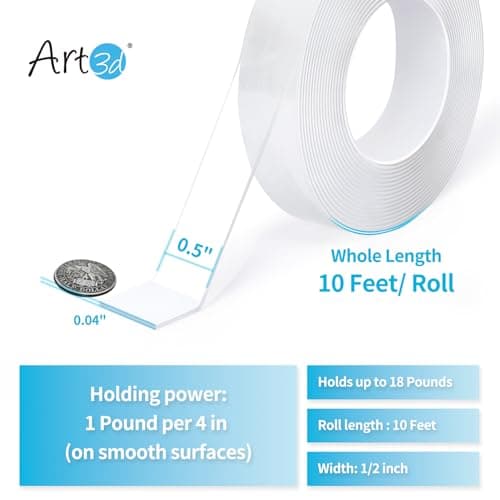 3M Double Face Art3d - Forte et Robuste, Pour Adultes, Décorations d'Intérieur, Durabilité et Facilité d'Utilisation (3M