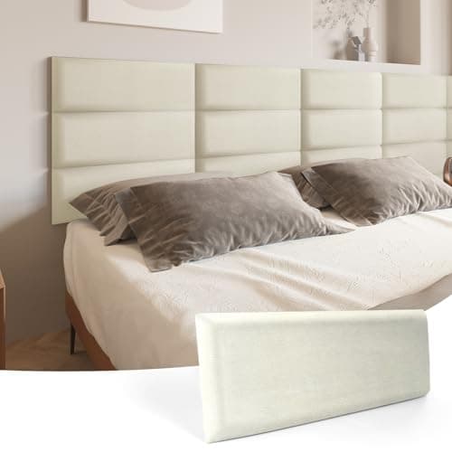 Art3d Lot de 12 Panneaux muraux Auto-adhésifs pour tête de lit King Size - Noir | Insonorisés | pour Chambre à Coucher — Perle en Velours