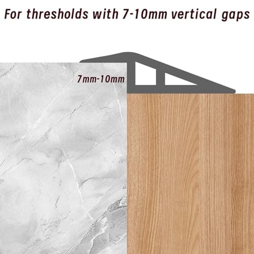 LIHIQIYA Barre de seuil adhésive PVC, grain de bois jaune, 7mm à 10mm, 1M