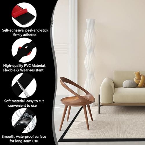 Bande de Seuil Noir 4cm x 2m | Solide & Élégant pour Couvrir les Espaces Entre les Étages | PVC_decorativeчинная
