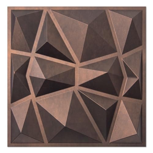 Art3d - Panneaux muraux 3D blancs, dalles décoratives salon, effet brique, 50 x 50 cm — Cuivre Vieilli