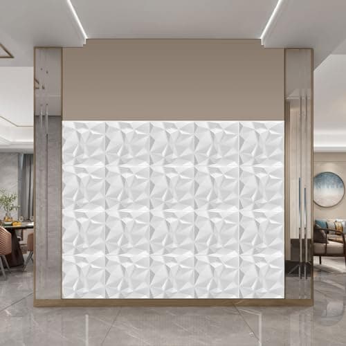 FENGQQKJ Panneaux muraux 3D Lot de 12 - Revêtement de façade PVC - Idéal pour salon et chambre à coucher - Style moderne