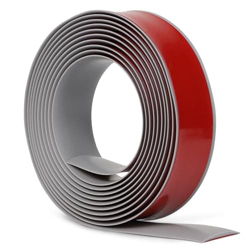 EFUTURETIME Barre de Seuil Adhésive Noire pour Portes et Fenêtres, Largeur 4CM, Hauteur 3,5MM, Sol en PVC, Convient pour — Gris-4m