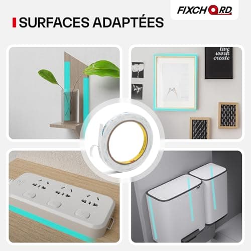 FIXCHORD 3M 1600T Ruban Adhésif Double Face Extra Fort, ruban adhésif double face extra fort, matériels de bricolage pou