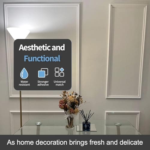 Moulure Murale Autocollante Blanc pour Carrelage, Miroir, Plafond, Sol, Panneau, Armoire (|7cm x 5)  
Moulure Adhesive G