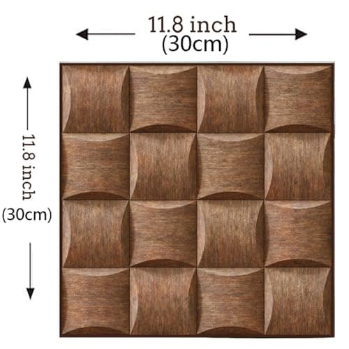 SZDianHai Lot de 10 autocollants muraux 3D bois - Décoration murale salon chambre - Peints à l'eau imperméables (30 x 30