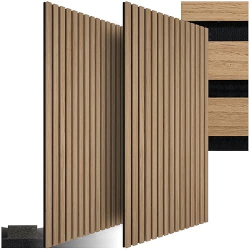 Tectake® Panneaux Acoustiques Muraux et Pour Plafond, Bois MDF, Isolation Phonique, Chamber, Bureau, Studio Musique, Déc